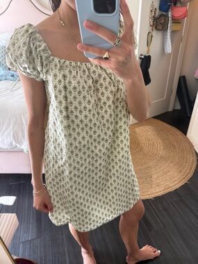 Few Moda Puff Sleeve Mini Dress in Cream Floral Print
